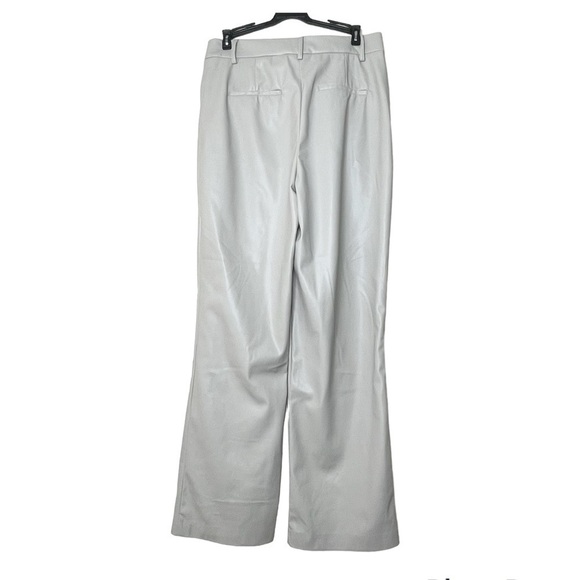 NEW House of Harlow Gray Vegan Leather Straight Leg Pants US 8 - Picture 2 of 6